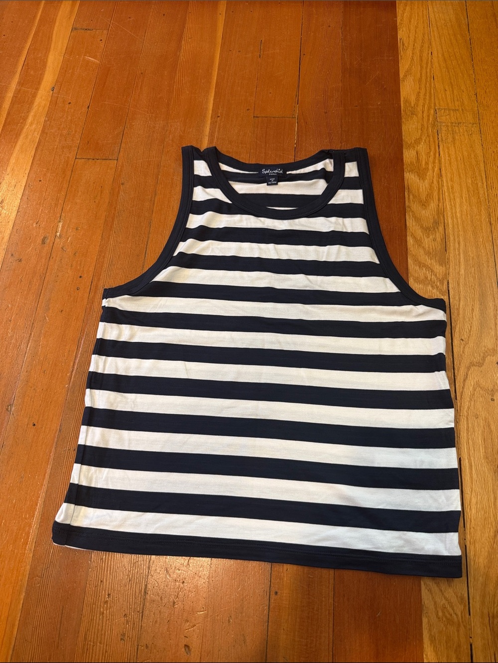 Splendid Navy and White Striped Tank Top
